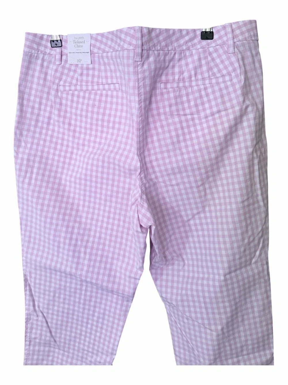 Talbots Light Pink Gingham Straight-Leg Ankle Pants